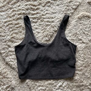 Dark Gray Cropped Athletic Top